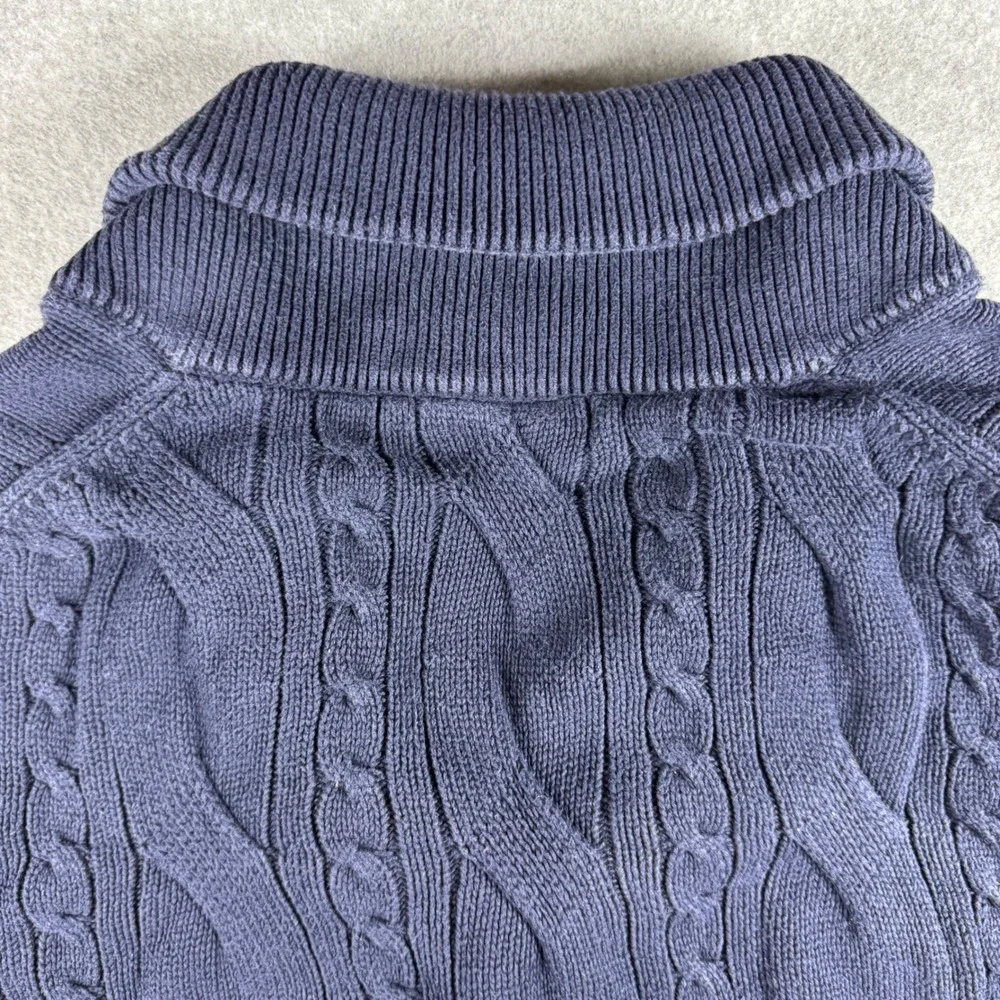 Banana Republic Cardigan Men Large Blue Excellent Cable Knit Shawl Collar 980792
